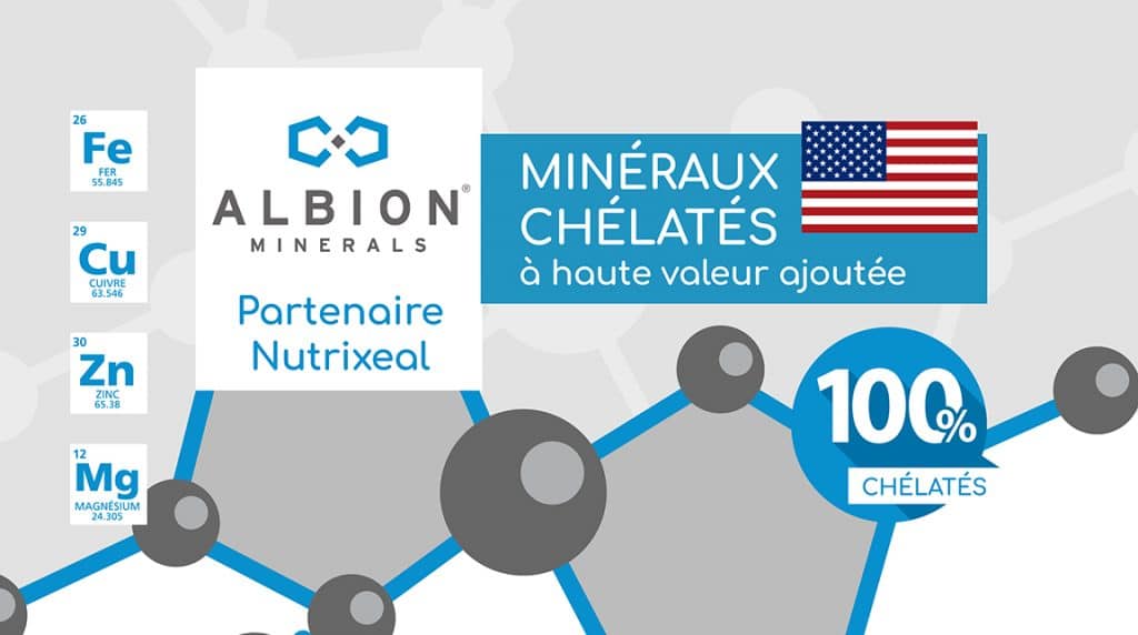 Albion minéraux chélatés partenaire Nutrixeal.